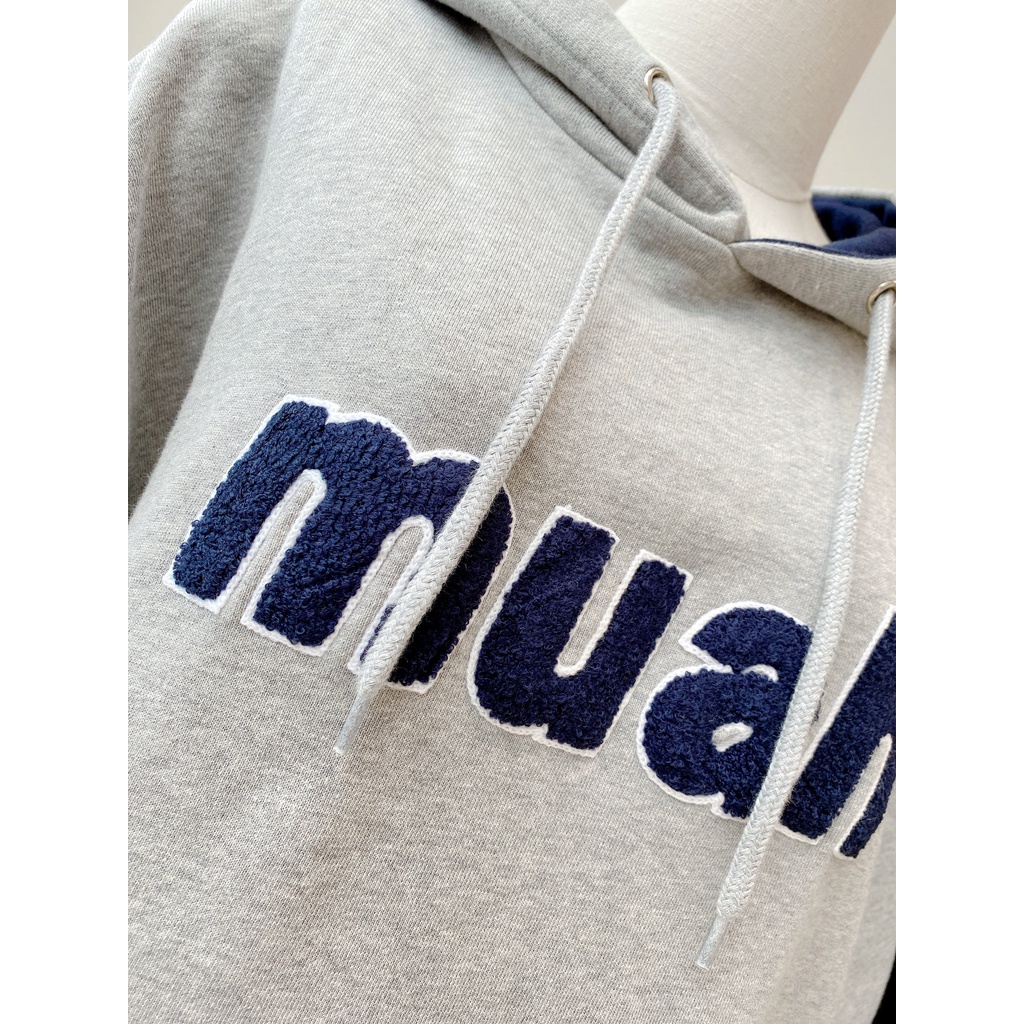 Áo hoodie chui đầu có nón chữ nổi Muah MIEU - HN12