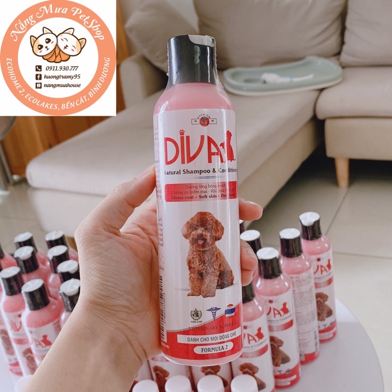 SỮA TẮM DIVA cao cấp cho chó mèo khử mùi HIỆU QUẢ 260ML SIÊU THƠM NỨC MŨI