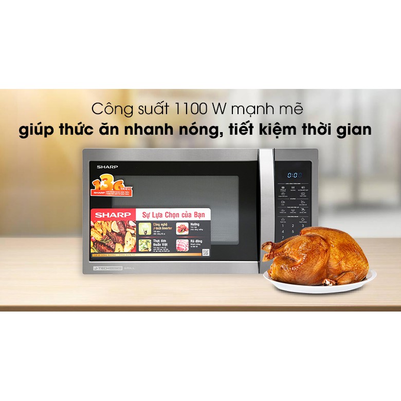 Lò vi sóng Sharp  R-G728XVN-BST 28 lít có nướng