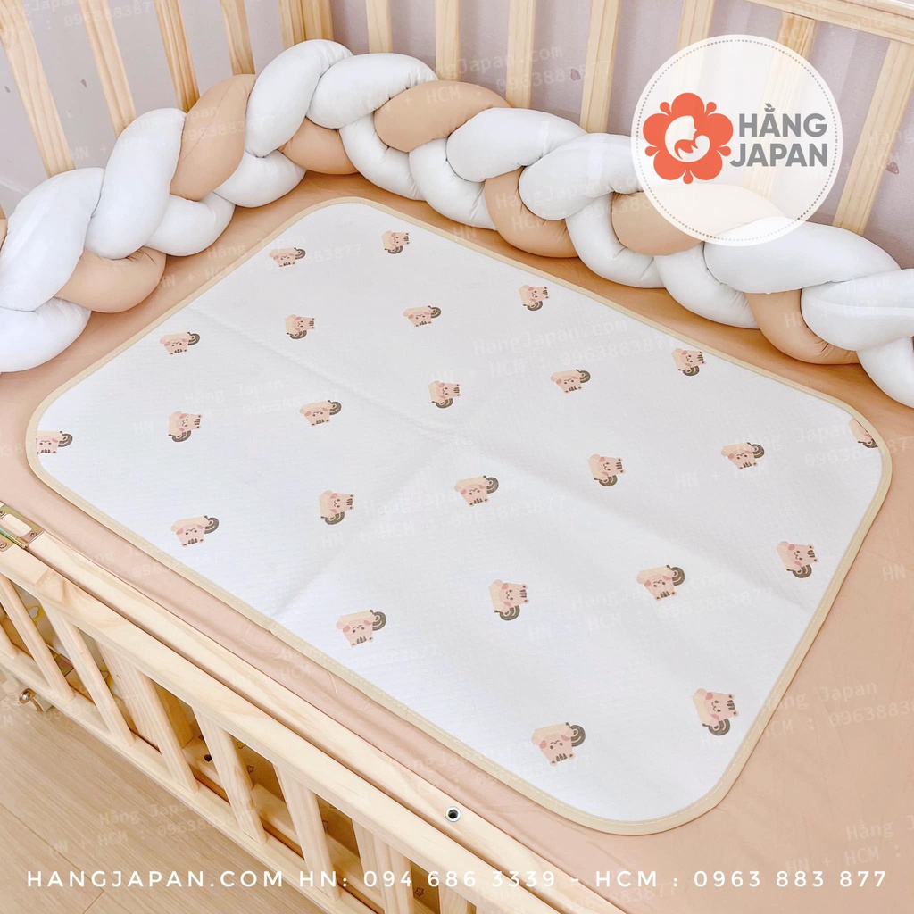 Lót chống thấm cao cấp 4D Hàn Quốc họa tiết xinh xắn dùng trải giường, cũi, thay tã cho con tiện lợi