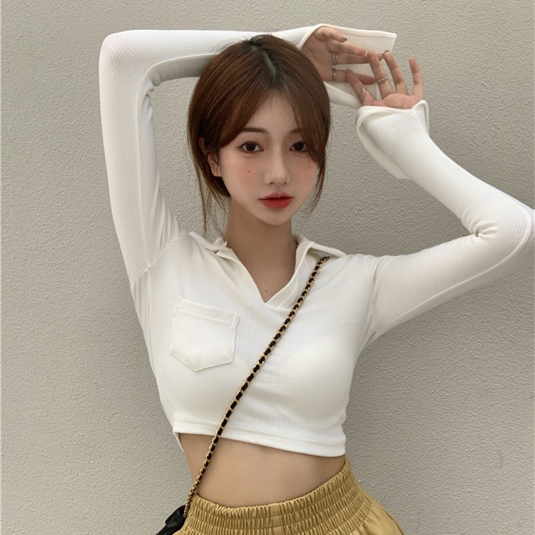 Áo khoác tay dài cổ bẻ dáng ôm thời trang mùa thu | BigBuy360 - bigbuy360.vn