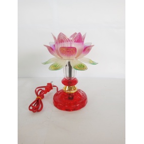 ĐÈN THỜ SEN XI CÁNH 7 MÀU CAO CẤP (đèn + 2 bóng ớt) ( 1 cặp ) - Điện Việt