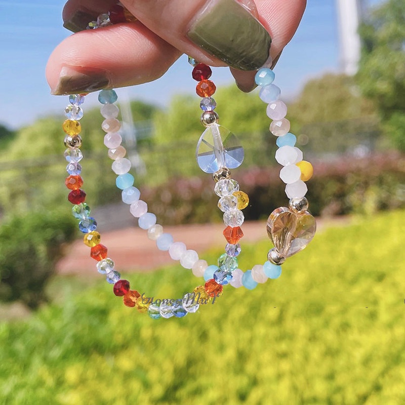 Vòng tay đính hạt thủ công hình hoa cúc phong cách Hàn Quốc