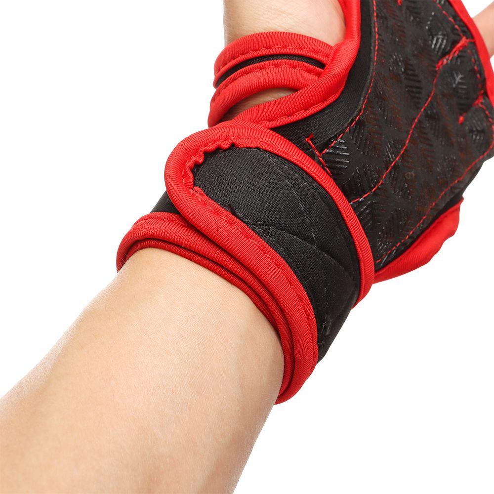 JUNE Găng Tay Hở Ngón Chống Trượt Hỗ Trợ Nâng Tạ