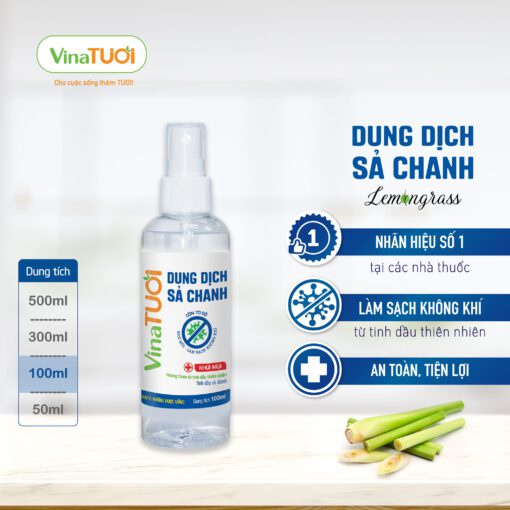 - Tinh dầu xịt Sả chanh Vina Tươi làm thơm phòng, đuổi muỗi và côn trùng hiệu quả, 10ml