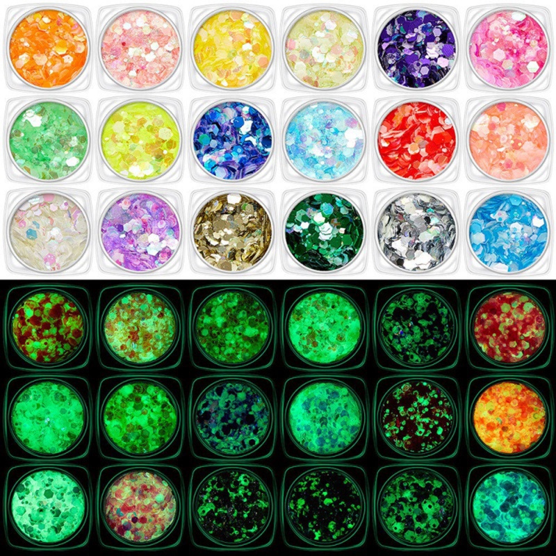 Sa Hộp Sequin 3D Lấp Lánh Dùng Trang Trí Móng Nghệ Thuật