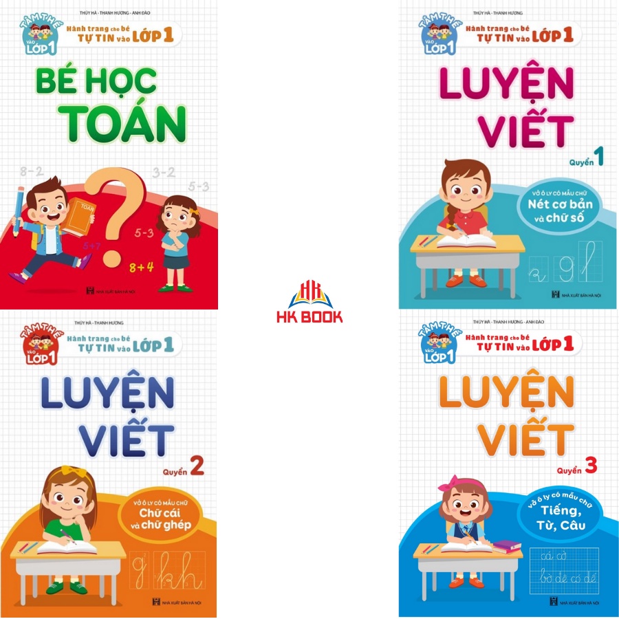 Sách - Combo 4 cuốn Bé học toán và Luyện viết (quyển 1,2,3) (4 cuốn)