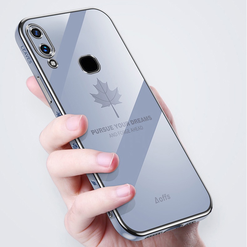 Ốp điện thoại Koosuk silicon mềm viền vuông mạ hình lá cho Samsung Galaxy A50 A50S A30S A20 A30 A7 2018