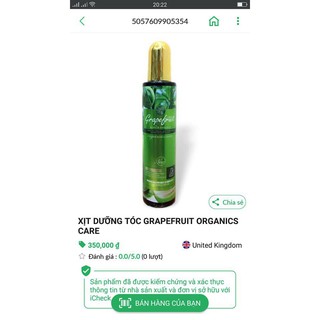 [FreeShip – Chính Hãng] Xịt dưỡng Bưởi Grapefruit 100ml giúp mọc tóc