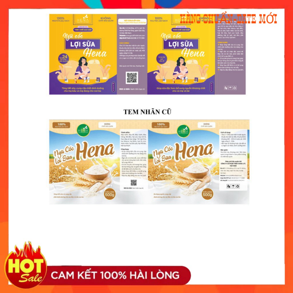 Ngũ Cốc Lợi Sữa Hena 500g , Ngũ Cốc Bà Bầu 100% Thiên Nhiên Sữa Về Nhiều - Nhanh - Đặc Sau 3 Ngày [Chính Hãng]