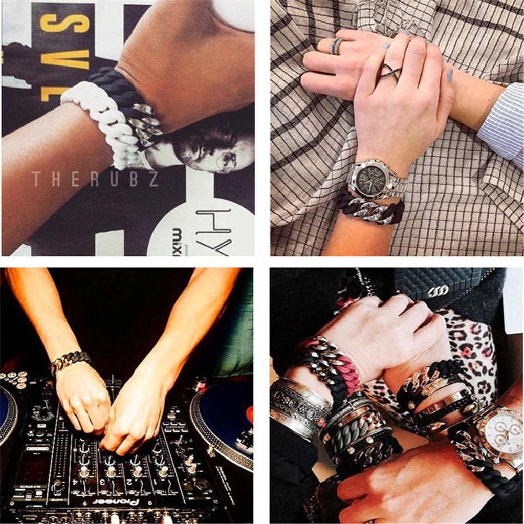 Vòng Đeo Tay Năng Lượng Silicone Màu Kẹo Xoắn Thời Trang