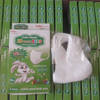 Khẩu trang 3d mask kids tulips hộp 10 cái