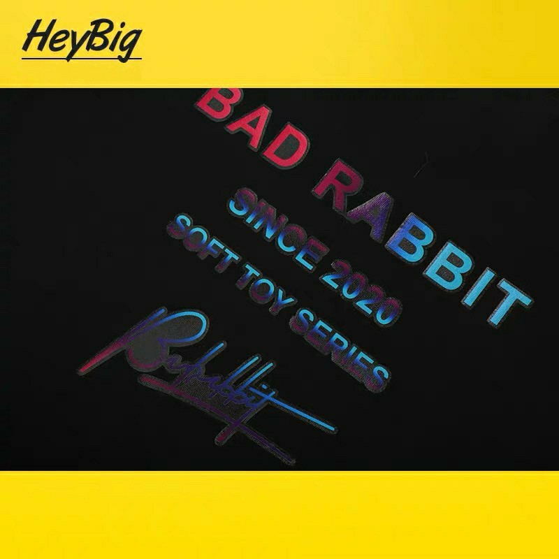 Áo thun oversize HeyBig in hình thỏ bảy màu Bad Rabit