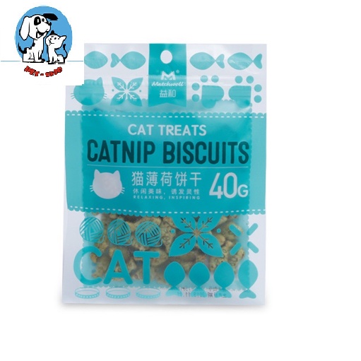 Bánh Catnip Hình Cá Biscuits - Giảm Búi Lông Viêm Răng Hôi Miệng Cho Mèo Gói 40g