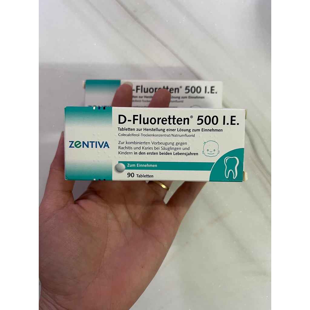 Vitamin D Fluoretten 500 I.E Zentiva Đức Giúp Chăm Sóc Răng Miệng & Phòng Chống Còi Xương Cho Bé - Hộp 90v