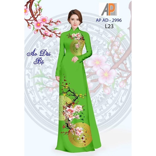 Vải áo dài hoa xuân in 3D