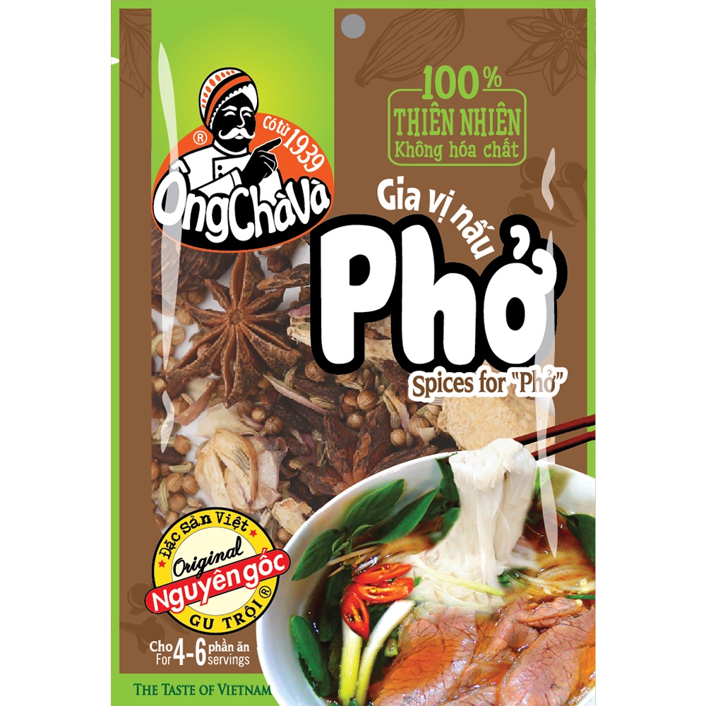 Combo Viên Gia Vị Phở Bò 126gram Và Túi Gia Vị Nấu Phở 25gram Ông Chà Và (Có Túi Lọc)