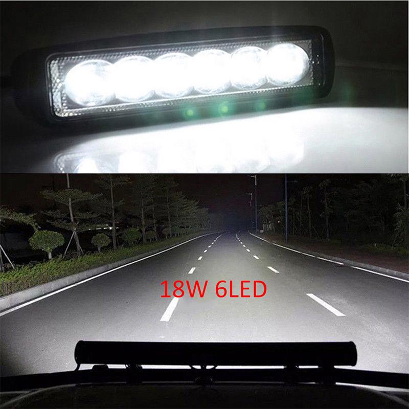 Thanh Đèn Led 6 Bóng 18w Cho Xe Jeep Off Road Suv Atv