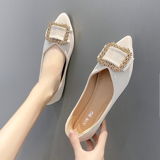 Giày big size nữ búp bê đế bệt size 40 41 42 43 mũi nhọn da mềm trong giày big size nữ giá rẻ