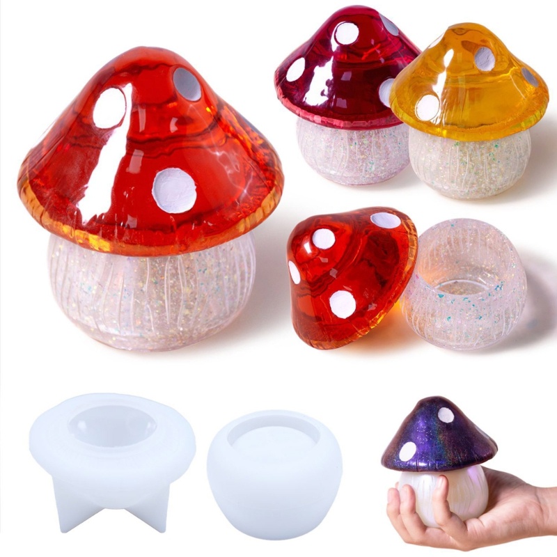 Sa Khuôn Silicone Làm Hộp Đựng Đồ Hình Nấm Tiện Dụng