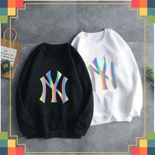 !! áo sweeter nỉ trơn dài tay in chữ ny phản quang !!
