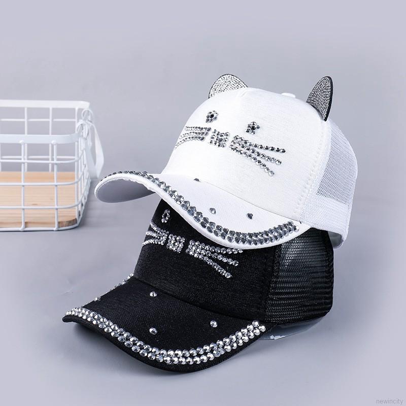 Mũ lưỡi trai bóng chày hình mèo dễ thương cho bé