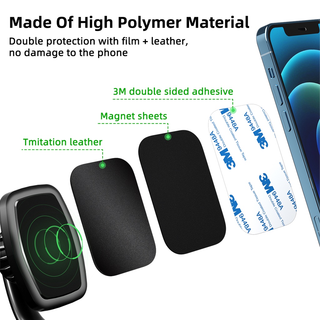 Tấm Kim Loại Hít Nam Châm Đỡ Điện Thoại Trên Xe Hơi