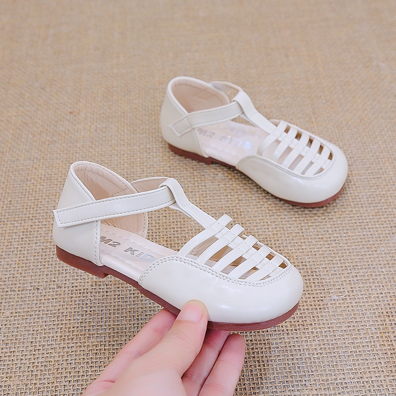 Xăng đan Da Đế Mềm Chống Trượt Phong Cách Hàn Quốc Cho Bé Gái 2-8 Tuổi