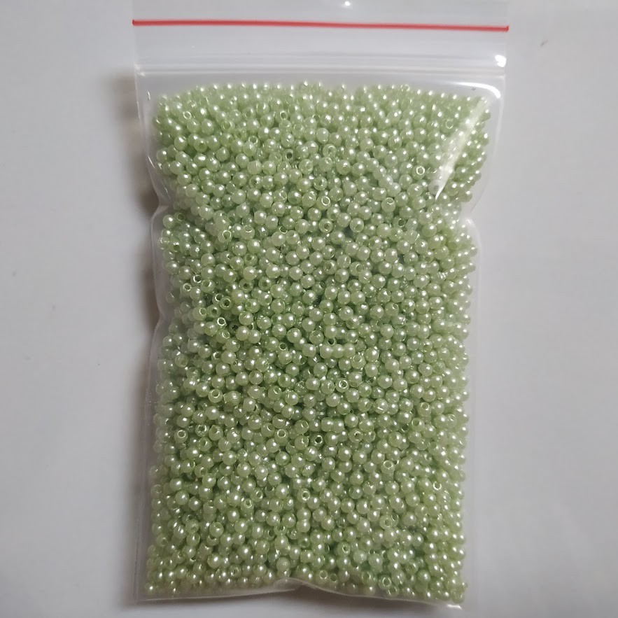 Gói 50gr hạt bẹt 3mm (hạt cườm tròn nhựa - ngọc trai giả) - Nguyên liệu handmade giá rẻ