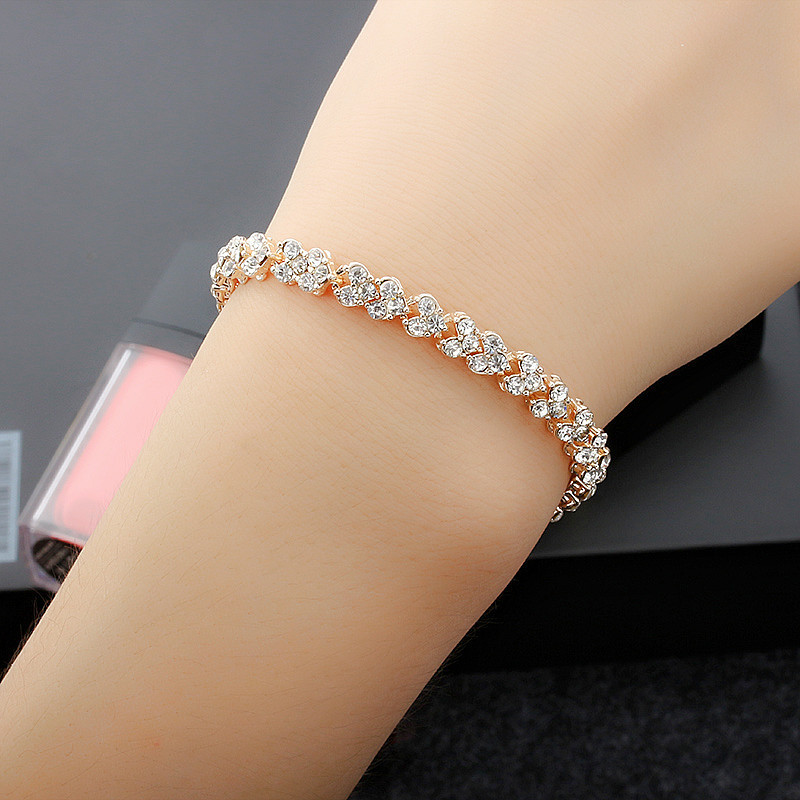 ✨ 【✅COD】 ✨New Temperament Roman Crystal Bracelet Simple Diamond Full Diamond Zircon Bracelet