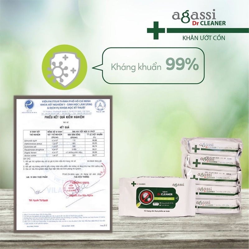 Khăn ướt cồn Agassi Dr Cleaner kháng khuẩn 20 tờ/gói