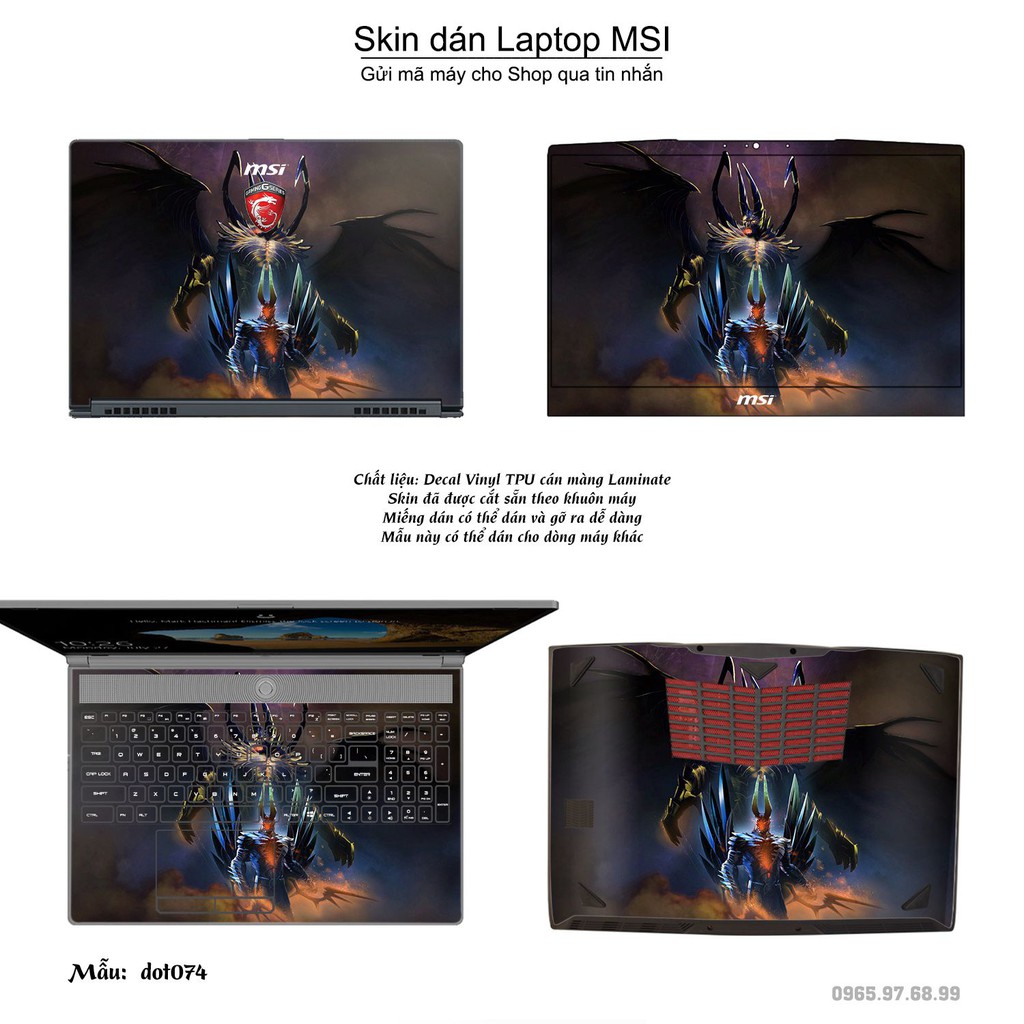 Skin dán Laptop MSI in hình Dota 2 nhiều mẫu 13 (inbox mã máy cho Shop)