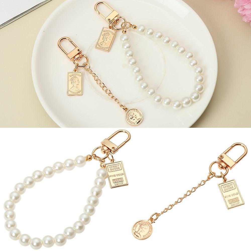 Móc Khóa Đính Ngọc Trai Phong Cách Vintage