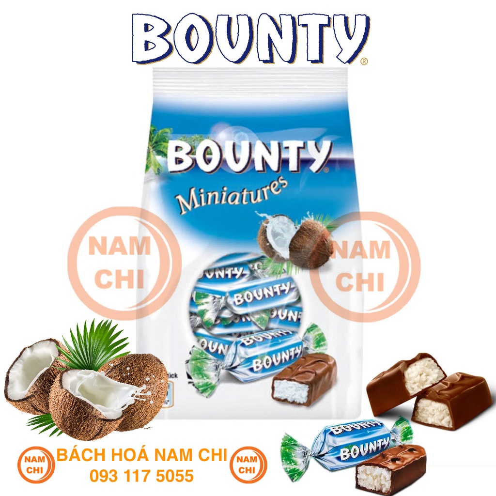 [GÓI 150G] Kẹo Socola Nhân DỪA BOUNTY MINIATURES 150g - Hàng Đức