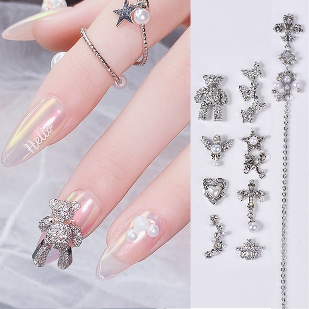 Charms Phụ Kiện Trang Trí Móng Tay Hình Chú Gấu Đáng Yêu