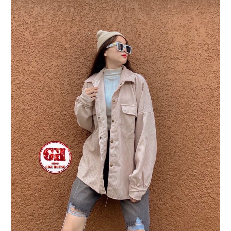 Áo Sơ Mi Nhung From Rộng, Áo dạ, Áo Nhung Kiểu Unisex Nam, Nữ