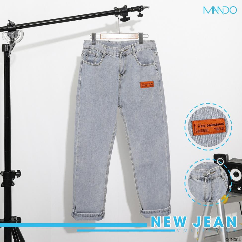 Quần Jeans Nam Ống Rộng Dáng Dài Phối Cùng Áo Thun, Sơ Mi Caro Thời Trang Nam MANDO QJN004