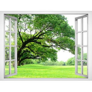 Tranh dán tường cửa sổ 3D cảnh đẹp thiên nhiên VTC VT0053 kim sa