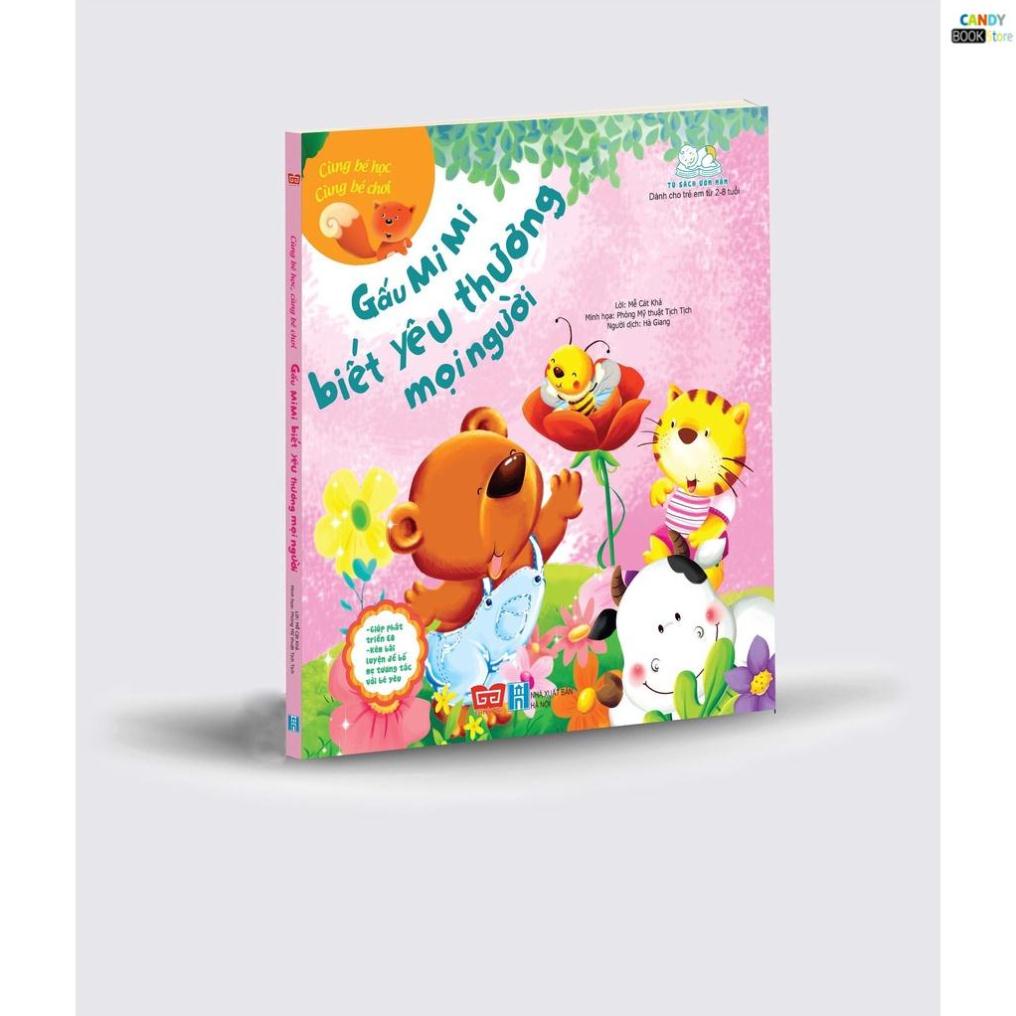 SÁCH - Cùng bé học - Cùng bé chơi - combo 2 cuốn Gấu Mi Mi yêu thương mọi người và Những bài học đầu đời của gấu Mi Mi
