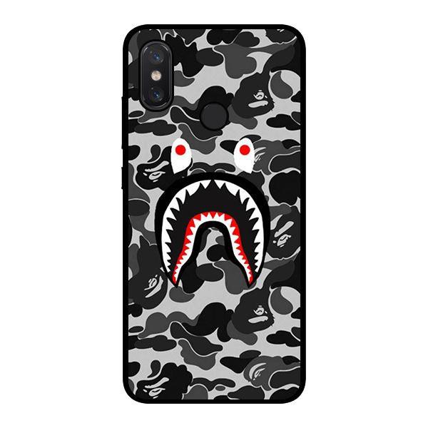 Ốp Lưng Mi 8 ,Mi A2, Redmi Note 6 Pro - Bape Xám Đen