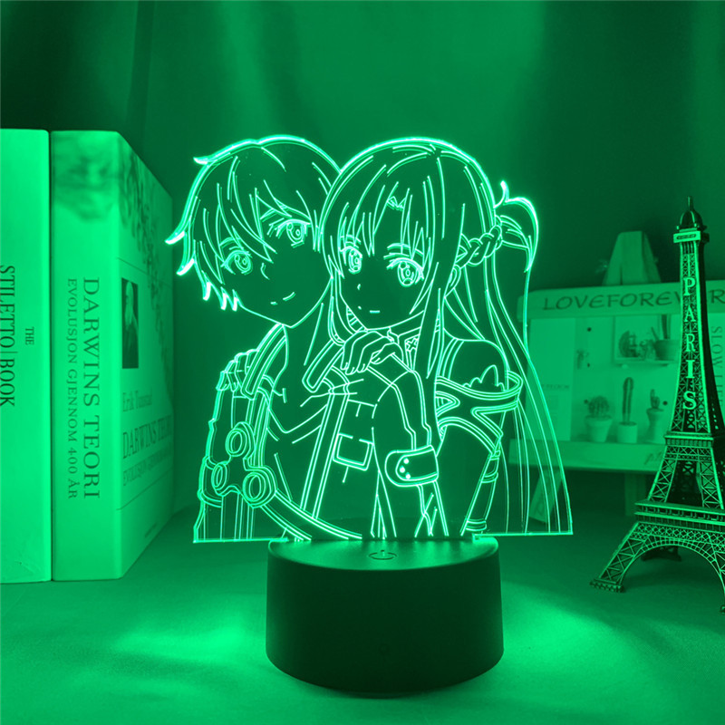 Đèn LED Ngủ Hình Sword Art Online Có Thể Thay Đổi Màu Sắc Và Điều Khiển Từ Xa