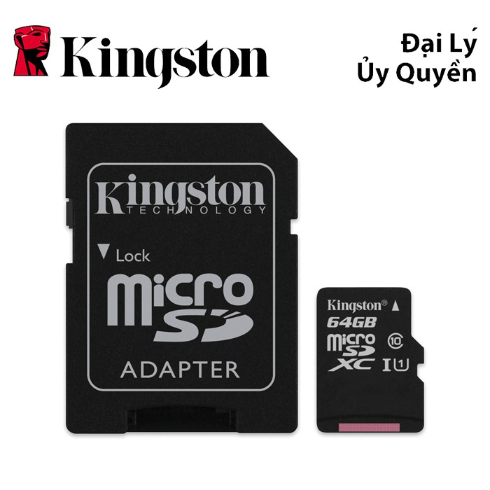 [Mã ELFLASH5 giảm 20K đơn 50K] Thẻ nhớ Kingston Micro SDCS/64GB Class10 80MB/s - HÃNG PHÂN PHỐI CHÍNH THỨC