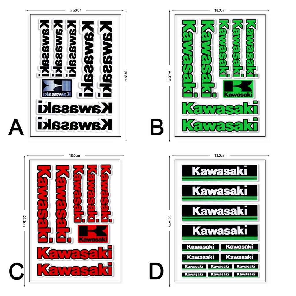 Miếng dán logo KAWASAKI phản quang trang trí mũ bảo hiểm