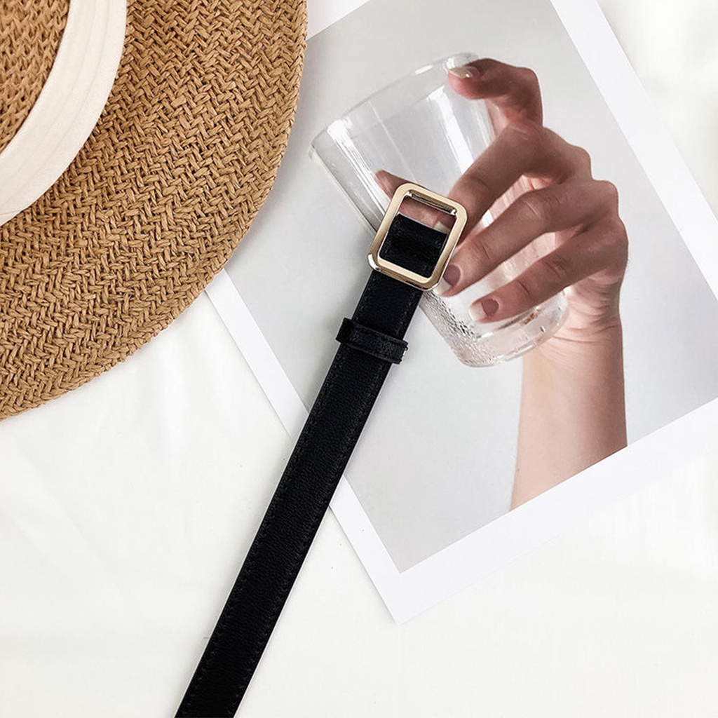 SmileFairyCC【COD &amp; Hàng Có Sẵn】Thắt Lưng Khóa Vuông Đơn Giản Thời Trang Hàn Quốc Cho Nữ