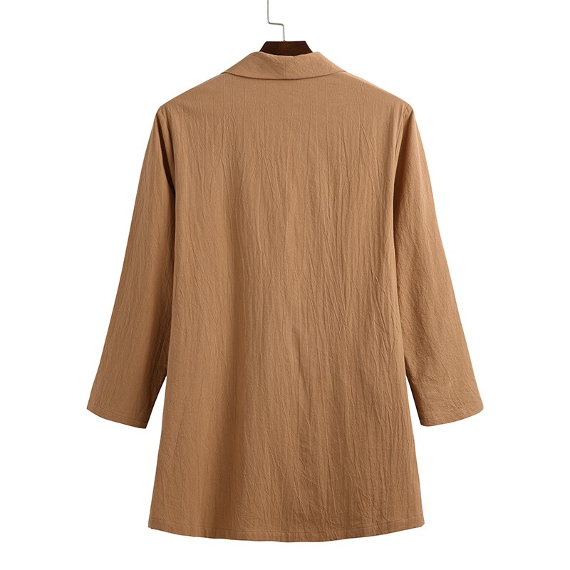 Áo Khoác Cardigan ZANZEA Màu Trơn Xẻ Tà Thời Trang Nữ
