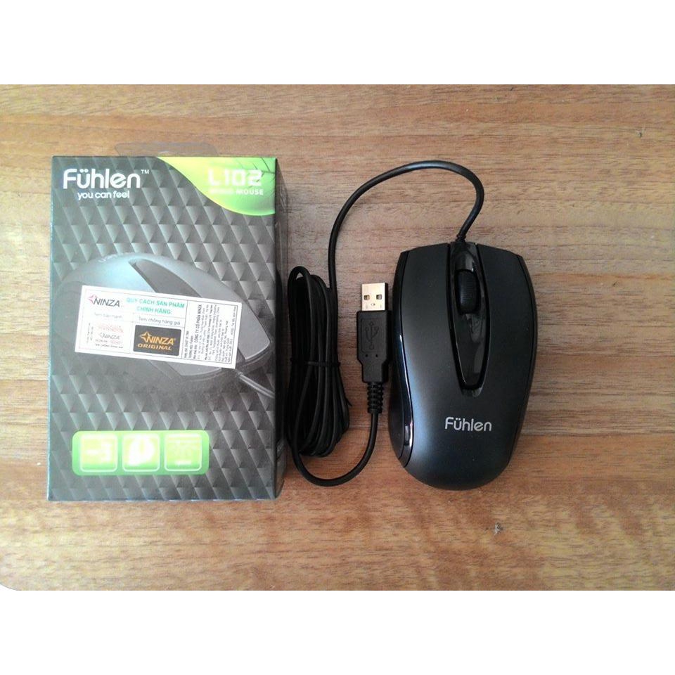 Chuột máy tính vi tính có dây Fuhlen L102 Dell MS116 dùng văn phòng cực bền bảo hành 6 tháng ECOBA