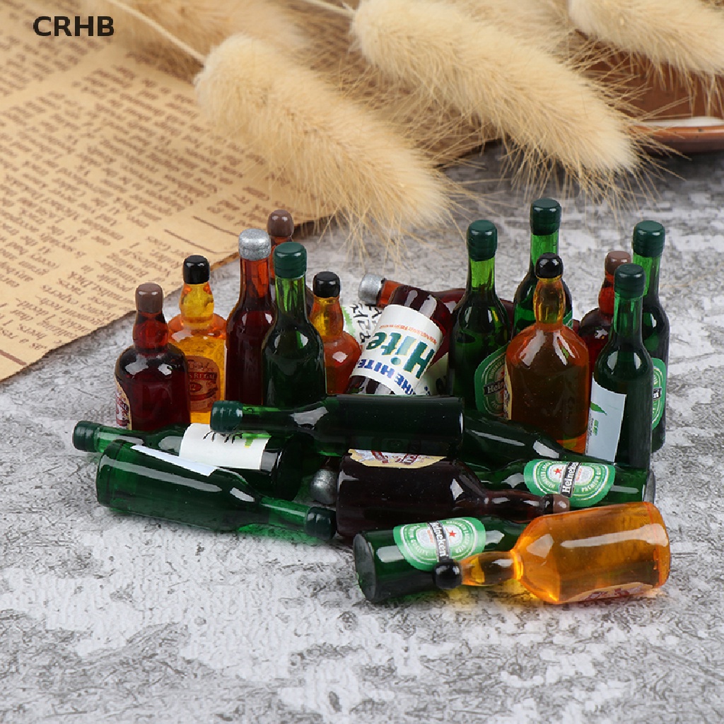 Bộ 8 Chai Rượu Mini Tỉ Lệ 1: 12 Dùng Trang Trí Nhà Búp Bê Mới