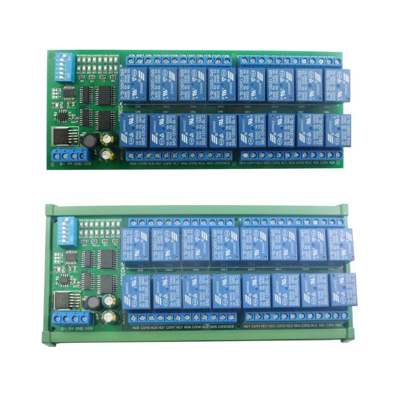 Bảng mạch mở rộng RS485 RTU 12V 10A DIN 16 kênh