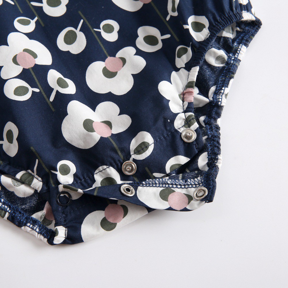 Áo Liền Quần Sanlutoz Hình Hoa Bằng Cotton Thời Trang Mùa Hè Cho Bé Gái