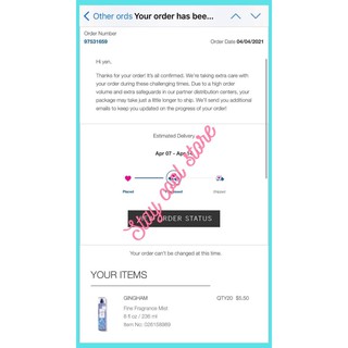Xịt thơm 𝑮𝑰𝑵𝑮𝑯𝑨𝑴 Body Mist Bath & Body Works